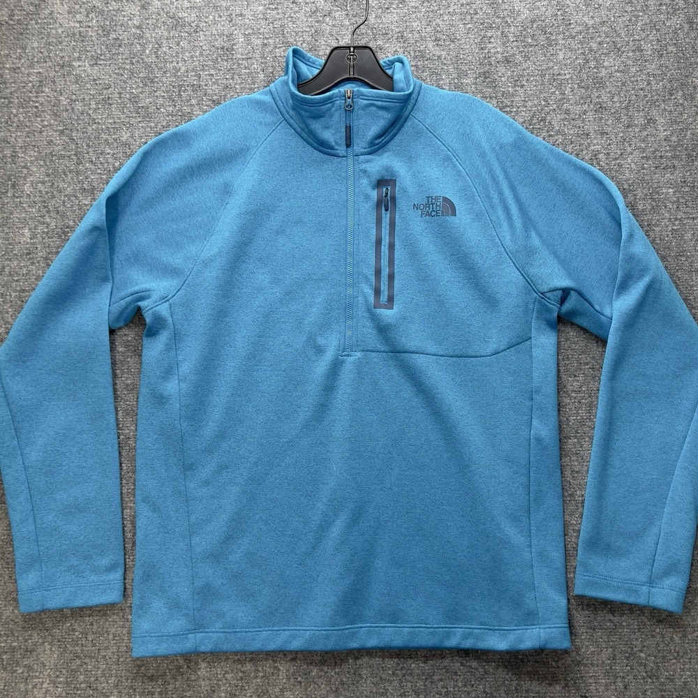 The North Face 1/4 Zip Fleece Pullover Mens Medium Blue Outdoor Hiking Sweater